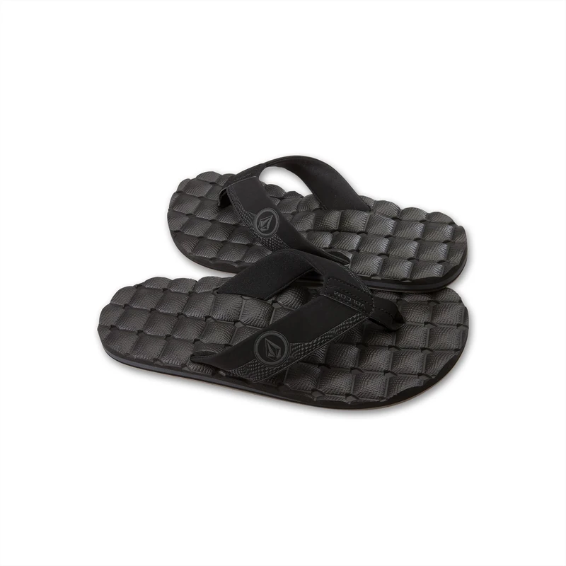 Volcom Men's Recliner Sandal Flip Flop, Black Destructo-new, 7 UK