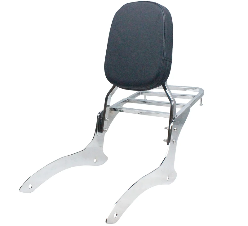 YHMOTO Sissy Bar Backrest + Luggage Rack Combo Fits for 2000-2011 Yamaha V-Star XVS 1100 Classic Dragstar XVS 1100 Classic (Chrome)
