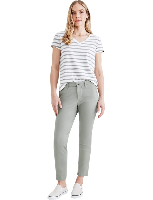 DOCKERS Women's Weekend Chino Skinny Pants, FOREST FOG, 25W Long