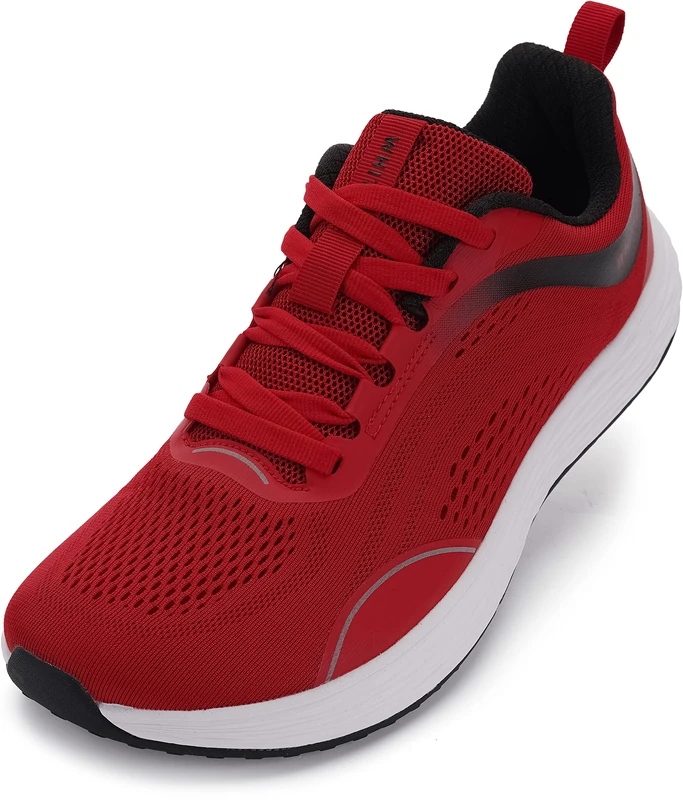 WHITIN Men's Zero Drop Running Shoes + Wide Toe Box, Red, 8 Wide