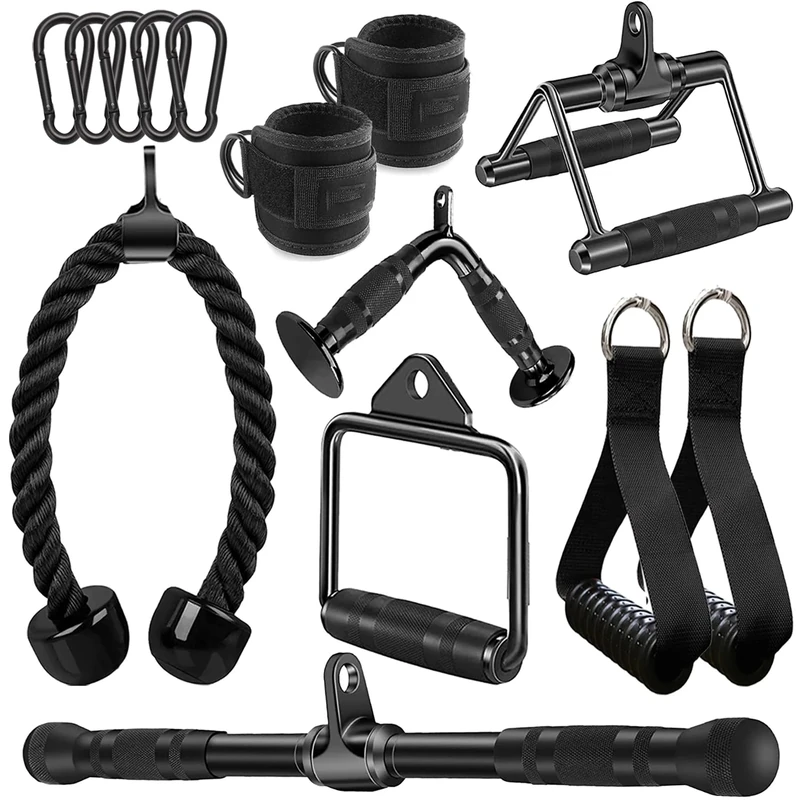 WNOEY Cable Machine Attachment Set, Multi-Functional Gym Cable Attachments, Heavy Duty Cable Attachments for Home Gym Fitness Workout