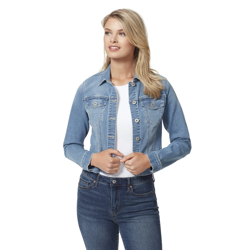 Jessica Simpson Womens Plus Denim Stretch Denim Jacket, Go Steady, XL