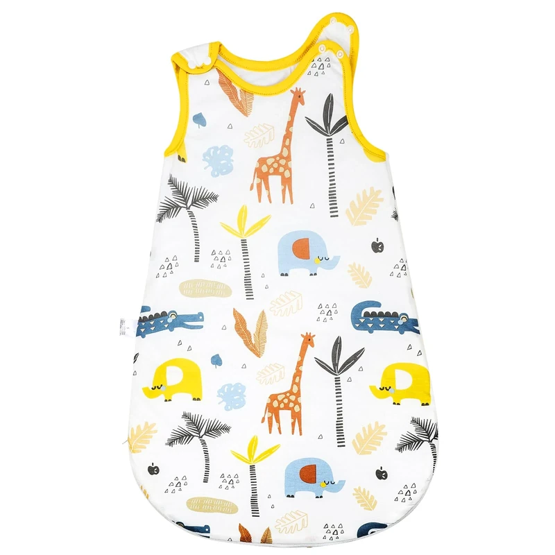 FLYISH DIRECT 2.5 Tog Sleeping Bag, Baby Sleeping Bag 2.5 Tog, Baby Swaddle Sleeping Bag Cotton, Baby Grow Bag 12-18 Months, 83cm, Giraffe, L