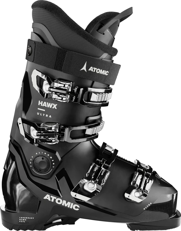 Atomic Hawx Ultra Ski Boots – Women's Ski Boots in Black/White – Boots with 3D Ankle and Heel for Precise Fit, Slim Ski Boots with 98 mm Fit – UK Size 9–9.5