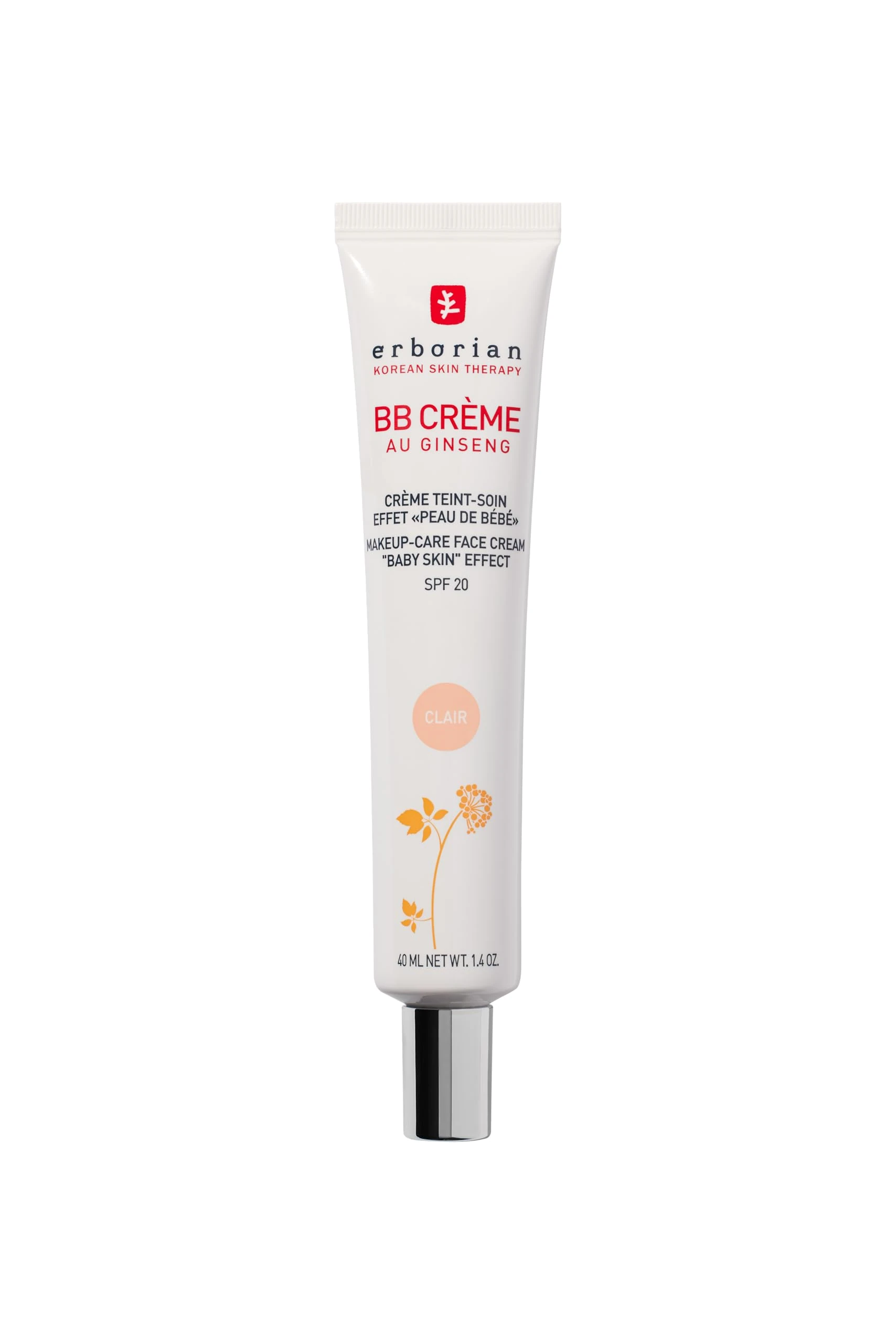 Erborian - BB Cream With Ginseng - Complexion Cream - "Baby Skin" Effect - Korean Cosmetic Treatment 5 -In -1 For SPF 20 - Clear - 40 ml