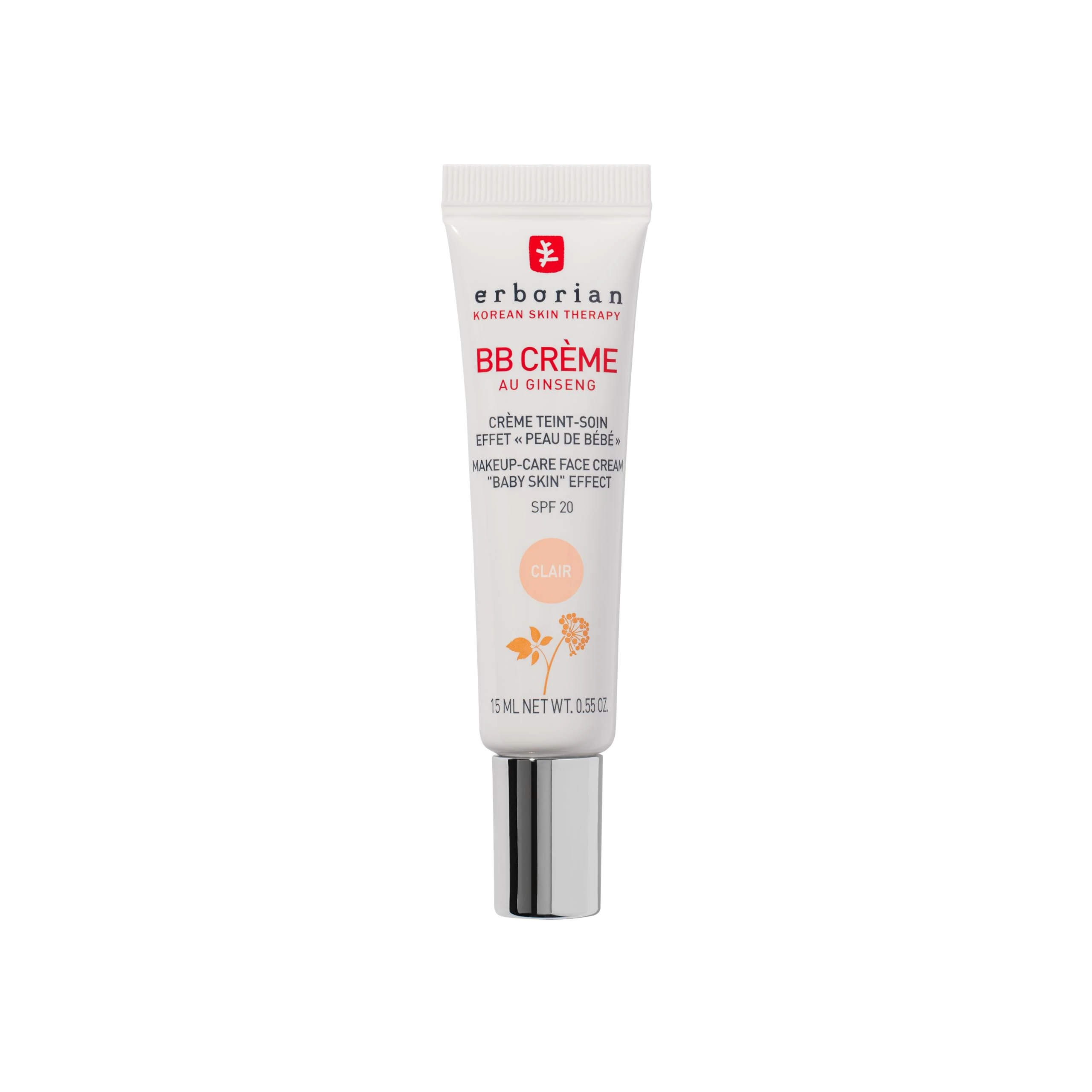 Erborian - BB Cream With Ginseng - Complexion Cream - "Baby Skin" Effect - Korean Cosmetic Treatment 5 -In -1 For SPF 20 - Clear - 15 ml