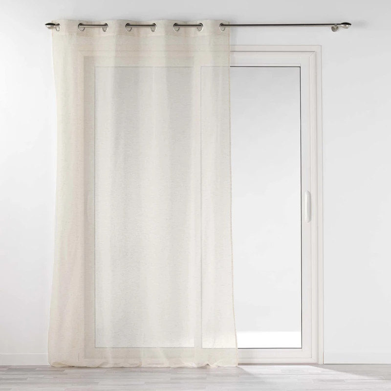 Douceur d'Intérieur Norine Linen Effect Woven Eyelet Curtains 140 x 240 cm