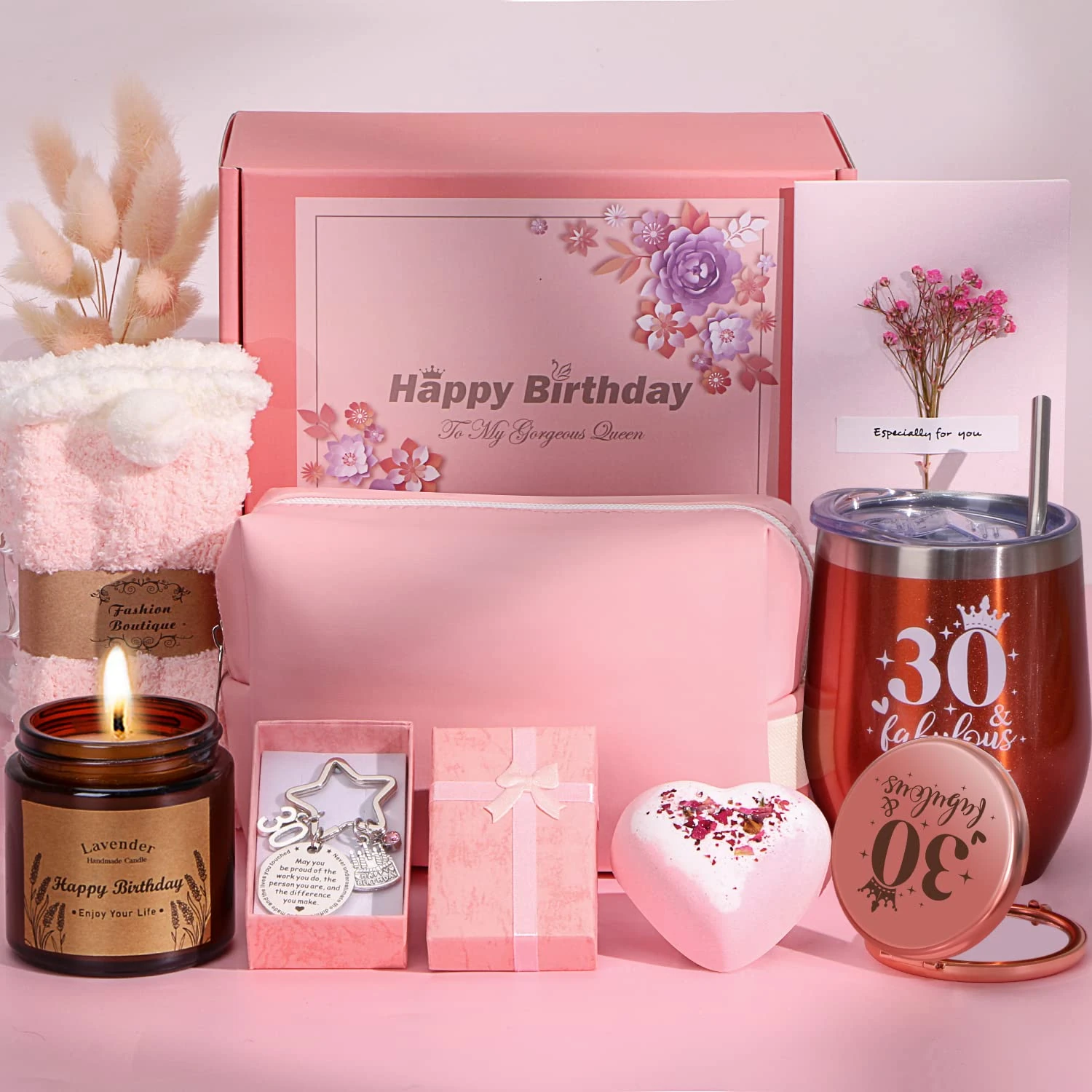 30th Birthday Gifts for Women, Personalised Birthday Hampers for Women Turning 30, Funny 30 Year Old Pamper Gift Basket for Best Friend, Sister, Wife, Mum, Auntie, Ladies 30th Birth day Presents Ideas