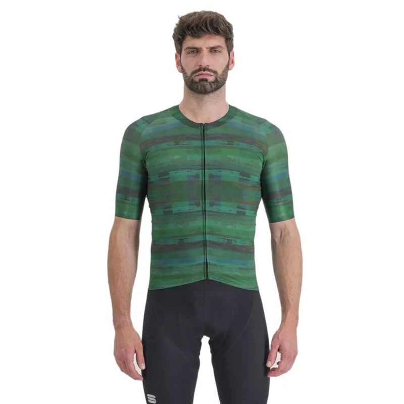 Sportful 1123011-374 Glitch Bomber Jersey Men's T-Shirt Multicolor Green S
