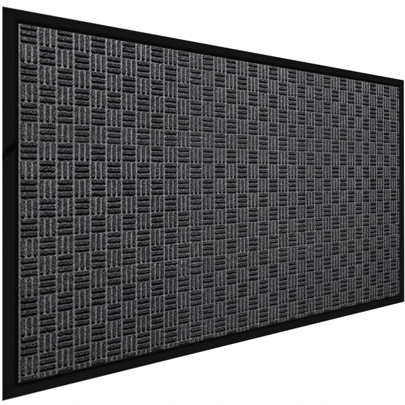 MAT 7-BANQUET Outdoor Door Mat for Front Door 36 x 59 inch Welcome Mat Debris Mud Trapper Outside Rubber Floor Mat Rug Large Extra Thick Textured Outdoor Mat for Entryway Frontgate Waterproof Gray