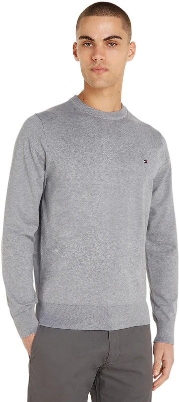 Tommy Hilfiger Men's 1985 Crew Neck Sweater Mw0mw30955 Pullovers, Grey (Medium Grey Heather), S