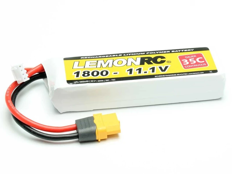 LemonRC Model Building Battery Pack (LiPo) 11.1 V 1800 mAh Cell Number: 3 35 C Soft Case XT60 - Image 1