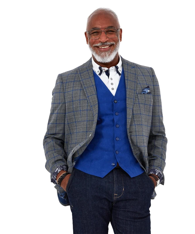 Joe Browns Men's Classic Check Single Breasted Blazer Suit Jacket, Grey, 42R