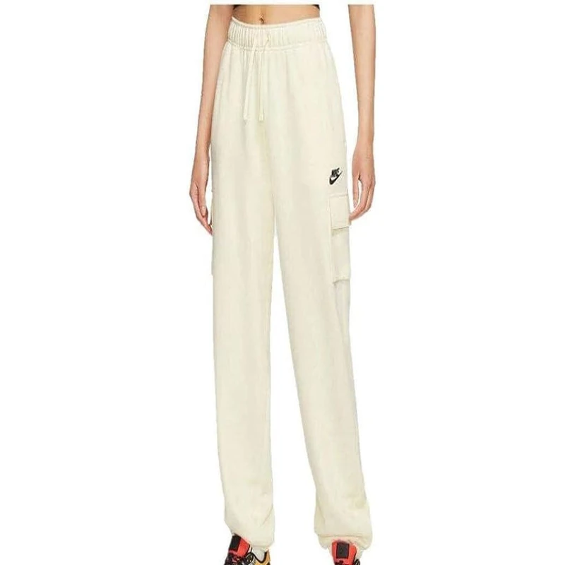NIKE DQ5196-113 W NSW Club FLC MR Pant Cargo Pants Women's Coconut Milk/Black Size L