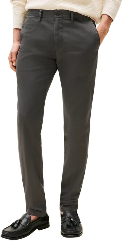 Tommy Hilfiger Men’s Core Bleecker 1985 Pima Cotton Chinos, Grey (Dark Ash), 34W/32L