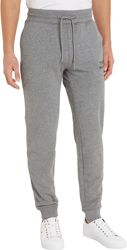 Tommy Hilfiger Men’s Long Jogging Bottoms, Grey (Medium Grey Heather), XL