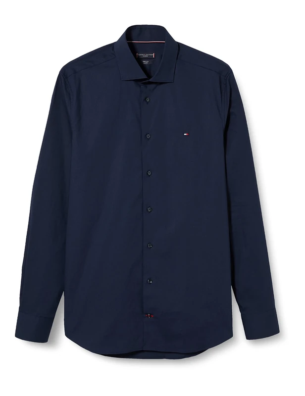Tommy Hilfiger Men's Core Cl Flex Poplin Sf Shirt Mw0mw25040 Dress Shirts, Blue (Navy Blazer), 14.5