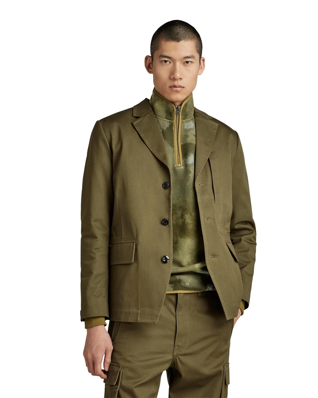 G-Star Men's Chore 3 btn Casual Blazer, Green (dark olive D23527-C900-C744), M