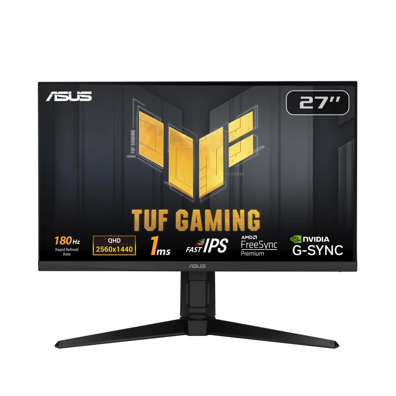 ASUS TUF Gaming VG27AQL3A Gaming Monitor – 27-inch, QHD(2560x1440), 180Hz, Fast IPS, 1ms, Freesync Premium, G-Sync compatible, 130 Percent sRGB, DisplayHDR 400