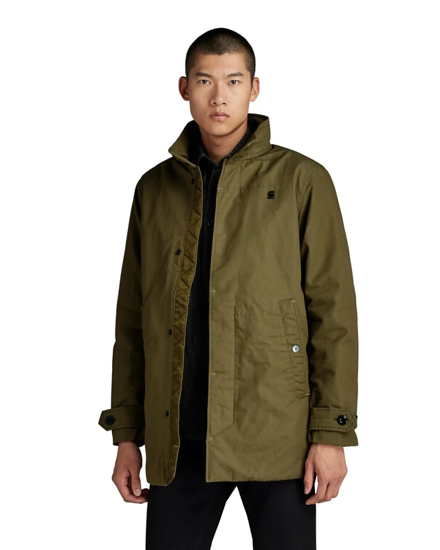 G-Star Men's Padded trench, Green (dark olive D23627-D342-C744), L