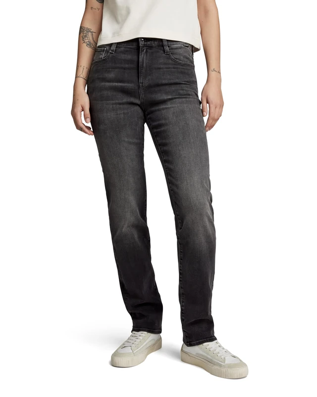 G-Star Women's Strace Straight Jeans, Black (worn in black moon D23951-D431-G108), 24W / 32L