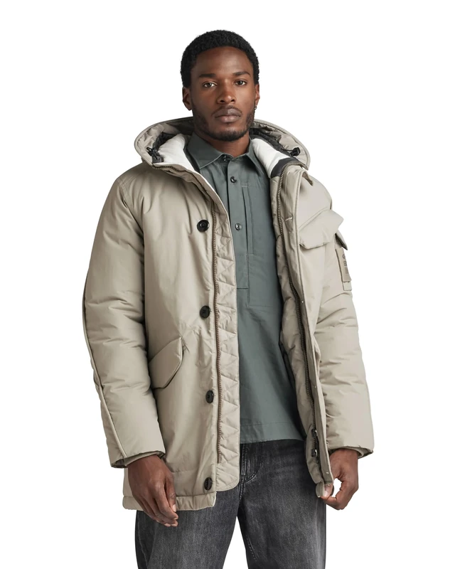 G-Star Men's Vodan Padded Hooded Parka, Grey (elephant skin D22713-D419-G106), M