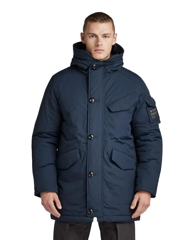 G-Star Men's Vodan Padded Hooded Parka, Blue (salute D22713-D419-C742), XL