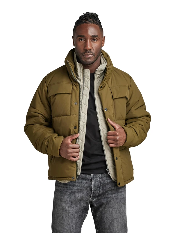 G-Star Men's Foundation Padded Jacket, Green (dark olive D22886-D419-C744), S - Image 1