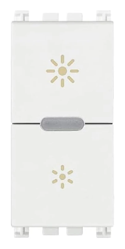 VIMAR 19595.B Arké WiFi Dimmer for Incandescent and LED Lamps, Electronic Transformers, Compatible with Voice Assistants, Bluetooth and Zigbee Standards, Dimmer Off, RGB LED, White - Image 1