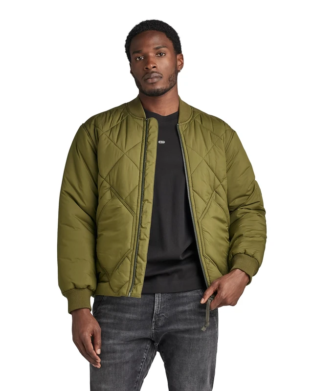 G-Star Men's Diamond Qlty Bomber, Green (dark olive D23963-D199-C744), XS