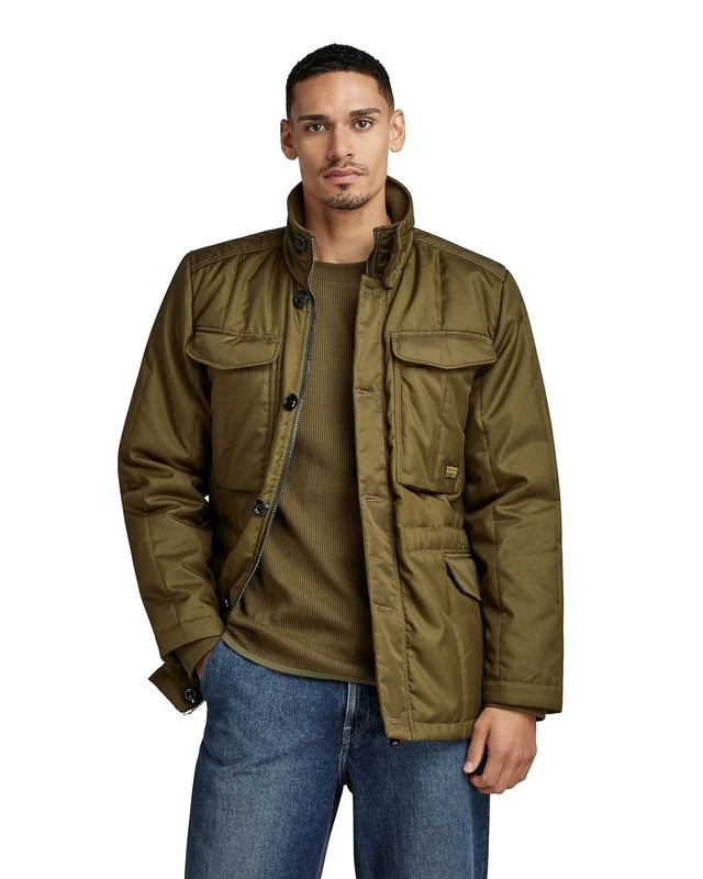 G-Star Men's Field Jacket, Multicolour (dark olive/asfalt D23647-D415-G147), XXL