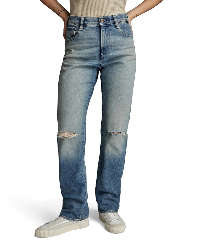 G-Star Women's Viktoria High Straight Jeans, Blue (antique faded blue agave ripped D23959-D503-G130), 24W / 28L