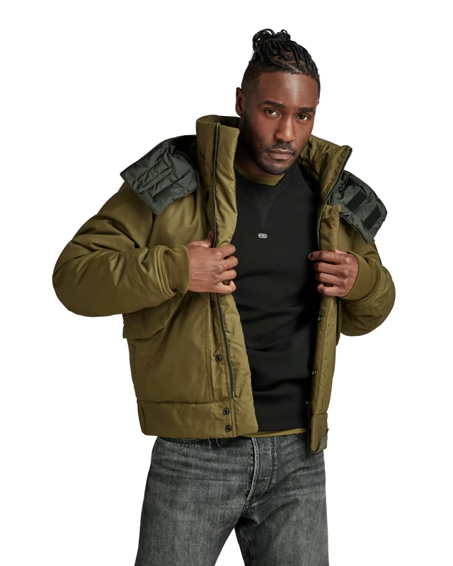 G-Star Men's Flight bomber puffer, Green (dark olive D23644-D389-C744), XL
