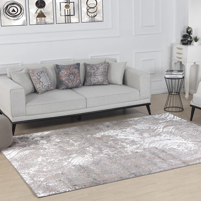 Livabliss Meknes Vintage Rug - Area Rugs for Living Room 160x213 cm, Bedroom - Scandi Neutral Rugs, Traditional Patterned Boho Style, Natural Easy Care Pile - Large Rug, Light Beige
