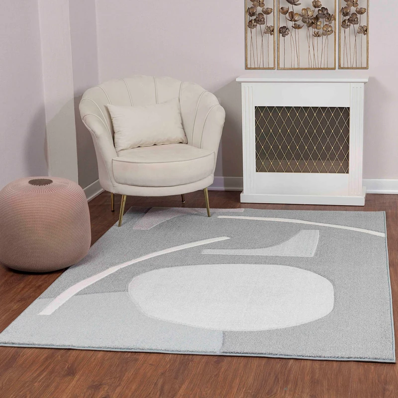 Livabliss Agen Abstract Rug - Area Rugs Living Room 120x170 cm, Dining Room, Lounge, Kitchen, Bedroom - Modern Marble Large Rug, Soft Luxurious Easy Care Medium Pile, White, Charcoal, Light Grey