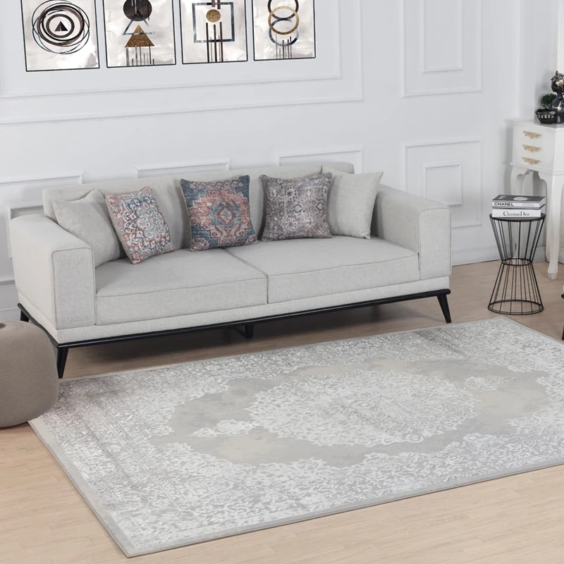 Livabliss Agadir Vintage Rug - Area Rugs for Living Room 120x170 cm, Bedroom - Scandi Neutral Rugs, Traditional Patterned Boho Style, Natural Easy Care Pile - Large Rug, Light Beige