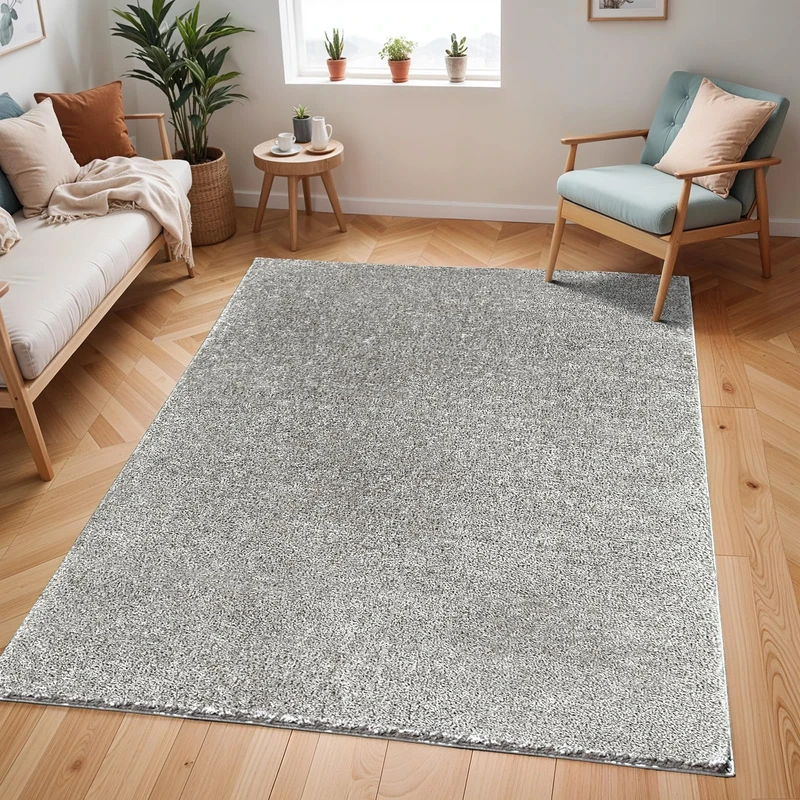Livabliss Shaggy Rug - Modern Berber Rugs Living Room, Large 160x213 cm, Soft Shaggy Rugs for Bedroom - Neutral Boho Fluffy Rug, Easy Care Plush Thick Pile - Dark Grey