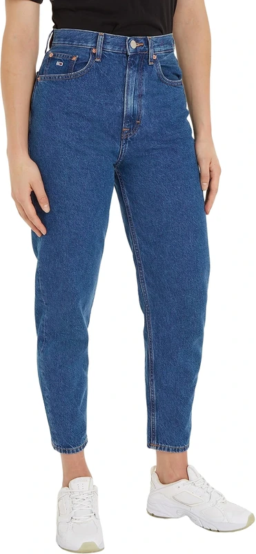 Tommy Jeans Women's Mom Jean Uhr Tprd Nos 6033 Dw0dw14708 Pants, Denim Medium, 31W / 34L