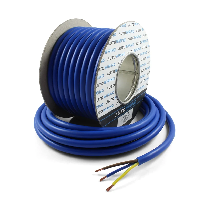 Autowiring Arctic Grade Blue Flex 3183A 2.5mm2 3 Core Outdoors Heavy Duty 25AMP 240V Mains PVC Cable Wire (10 Metre)