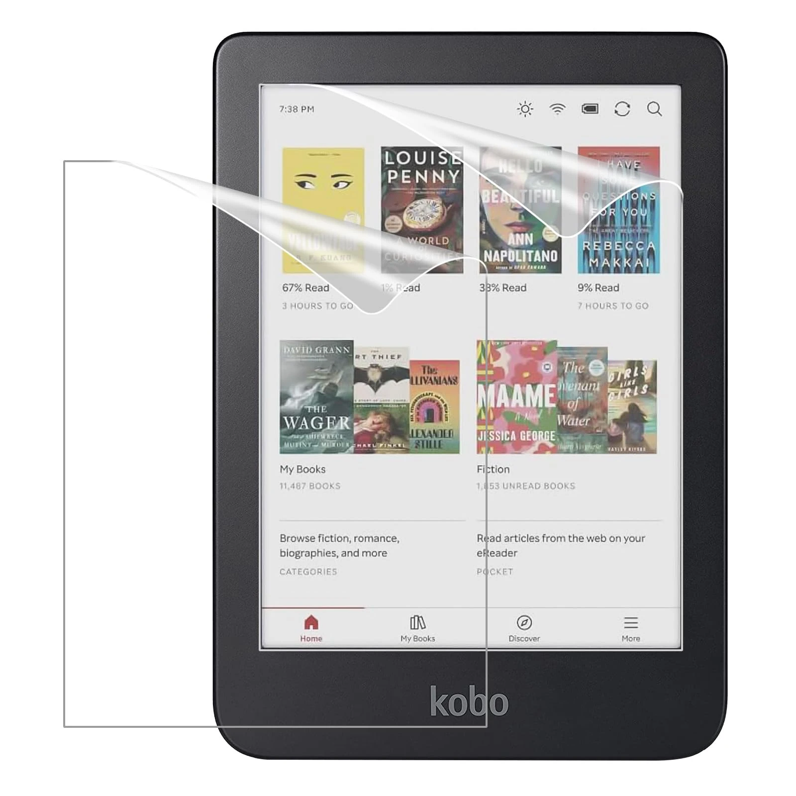MoKo 2-Pack Screen Protector for Kobo Clara 6" 2024, Anti-Glare Premium PET Protective Film Full-Coverage Matte Screen Protector