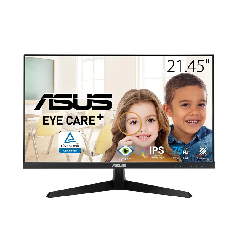 ASUS VY229Q Eye Care Monitor 22” (21.45” viewable) FHD (1920 x 1080), IPS, 75Hz, IPS, 1ms (MPRT), FreeSync, Eye Care Plus Technology, Rest Reminder, Blue Light Filter, Flicker Free, Display Port