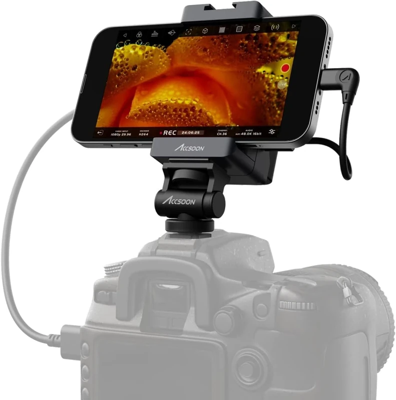 Accsoon SeeMo HDMI to iOS Video Capture Adapter – iPhone/iPad On-Camera Monitor for Real-time monitoring/Live Streaming & Recording, 1080p 60fps H.264, iOS 12.0 for later iPhones - Black