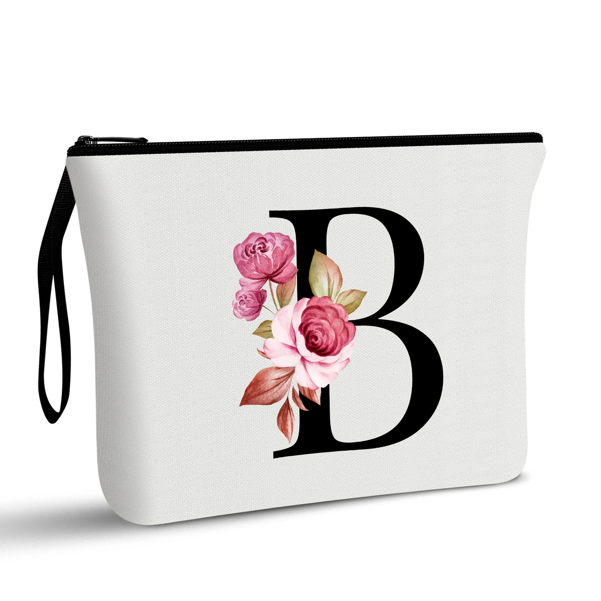 A-Z Personalized Makeup Bag,Birthday Gifts for Women Mom,Gifts for Best Friend,Bride Bridesmaid Cosmetic Bag(B)