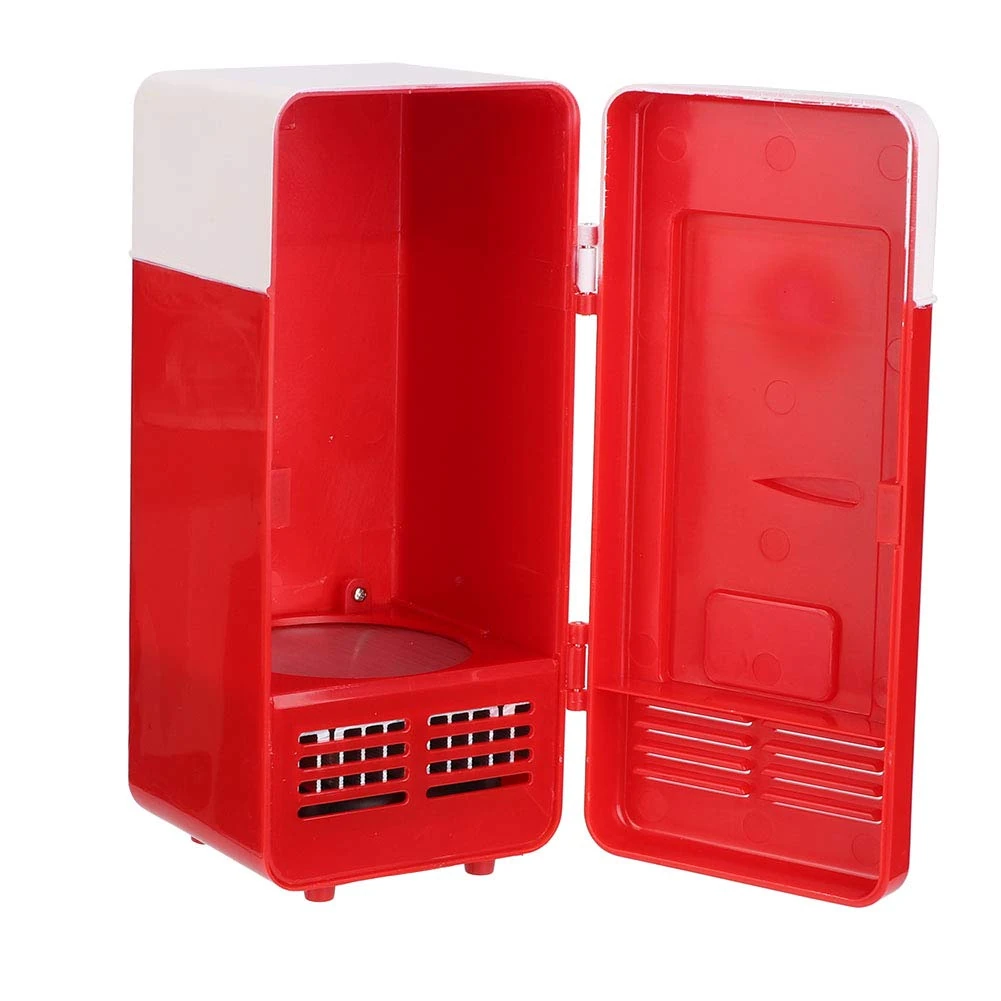 Tomotato Mini USB Refrigerator, Heating and Cooling Dual-Use Mini Fridge Drink Cans Cooler Refrigerator for Bedroom, Dorm, Office Desktop(Red)