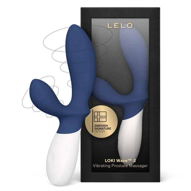 LELO Loki Wave 2 Vibrating Male Prostate Massager Anal Sex Toys with 12 Pleasure Settings Vibrating Anal Plug for Men, Anal Sex Toys with Waterproof Design (Base Blue)