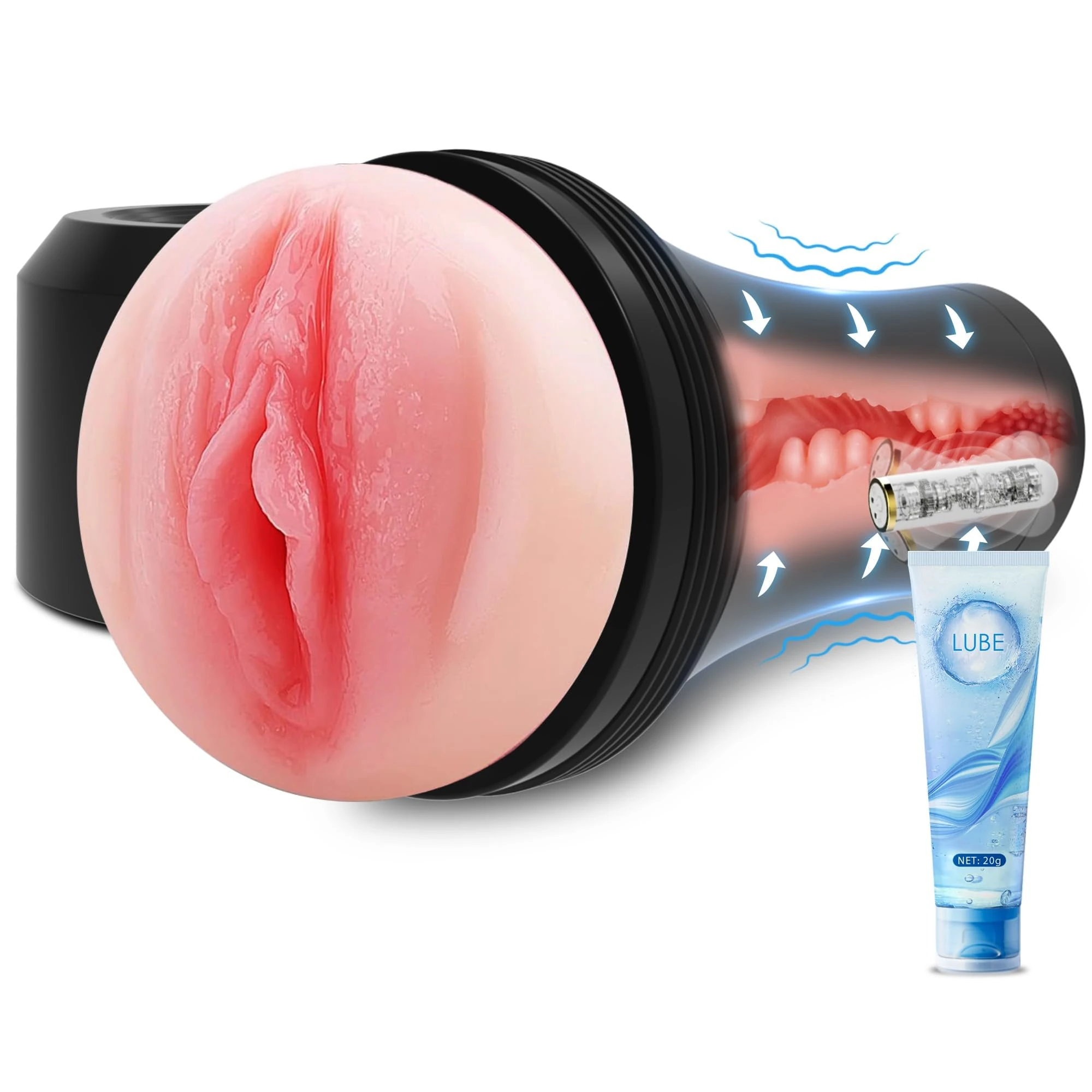 Domifo Electric Male Masturbator, Sex Toys Mastuabors with 10 Vibrating Modes Penis Stimulation, Mens Sex Toys Pocket Pussy Sex Toys4mens UK, Adult Sex Toy Vibrator Stroker Sex Doll, Black