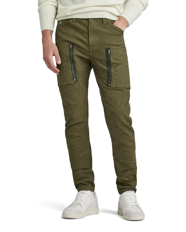G-Star Men's Zip Pocket 3D Skinny Cargo Pants, Green (dark olive D21975-D504-C744), 31W / 32L