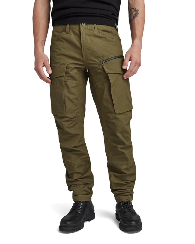 G-Star Men's Rovic Zip 3D Regular Tapered Pants, Green (dark olive D02190-D213-C744), 30W / 30L
