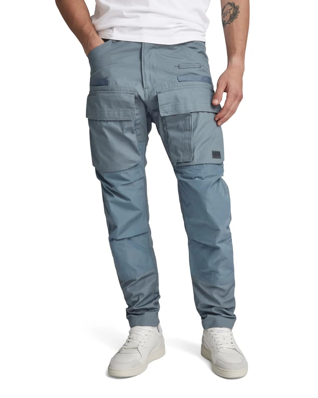 G-Star Men's 3D Regular Tapered Cargo Pants, Grey (axis D23636-D384-5781), 26W / 26L
