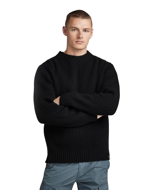 G-Star Men's Essential Knitted Sweater, Black (dk black D23731-D447-6484), M